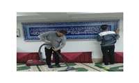 غبارروبی نمازخانه شبکه بهداشت و درمان رباط کریم در هفته قرآن و عترت