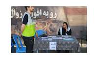برپایی میز خدمت تخصصی جوانی جمعیت و کنترل فشارخون در مصلی نماز جمعه رباط‌کریم 